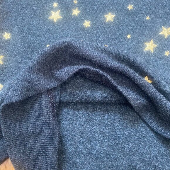 Aerie Dreamy Soft Sweatshirt Dark Charcoal Grey with Gold Star Pattern - Picture 7 of 9